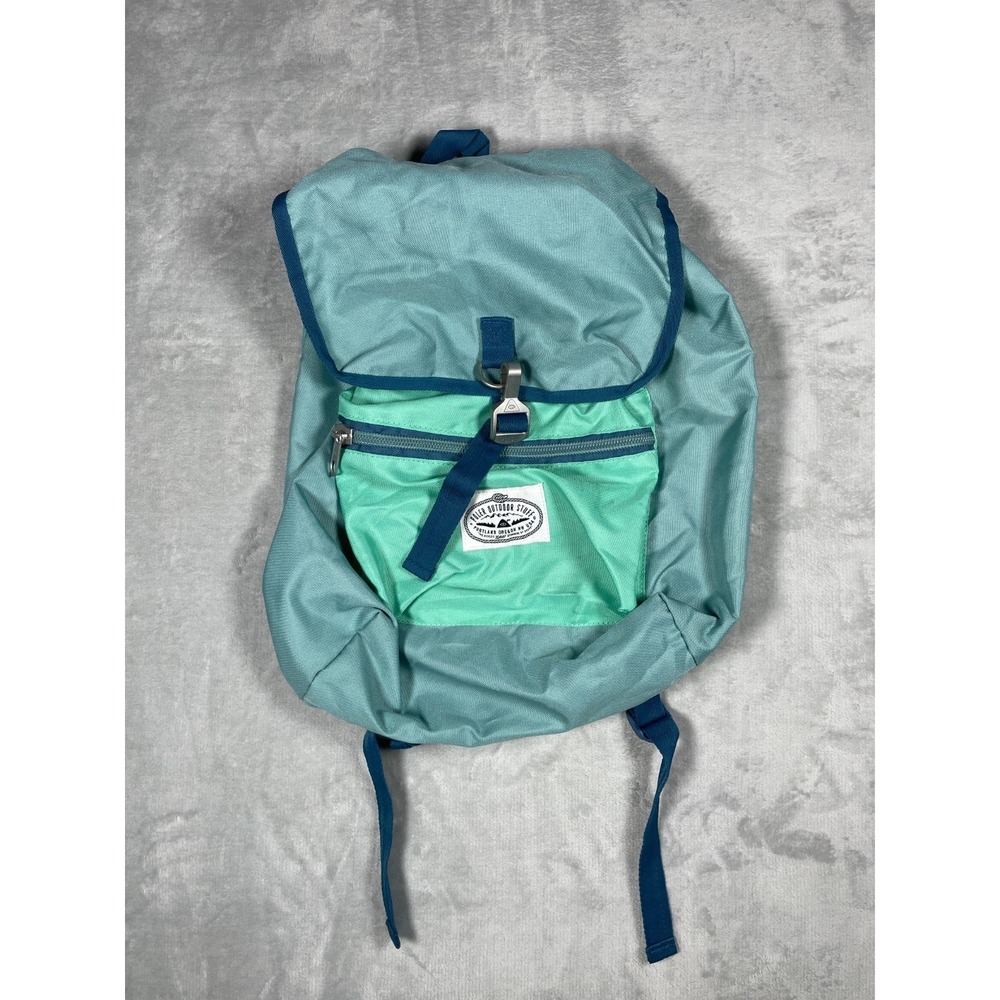 Poler Outdoor Stuff Backpack Blue Green Camp Vibes Drawstring Daypack Bag